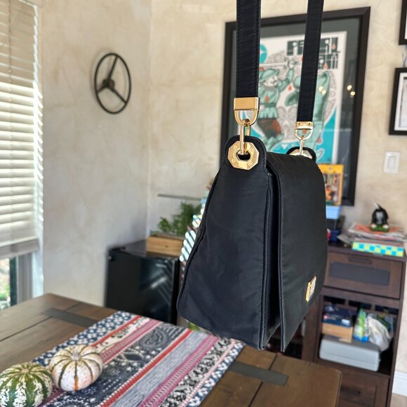 Bally Black Padded Nylon Crossbody Bag, Vintage - Picture 3 of 11